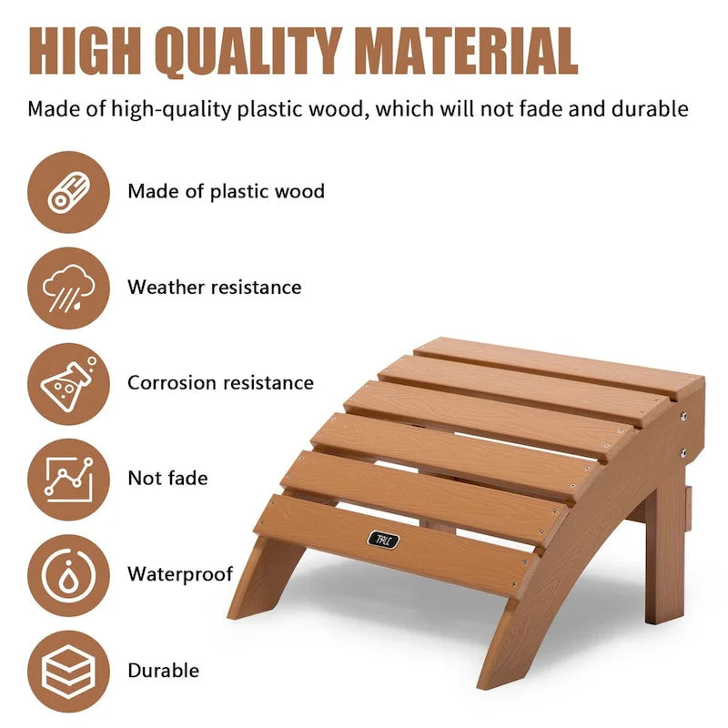Pouf ottoman Adirondack pour patio, jardin ou véranda