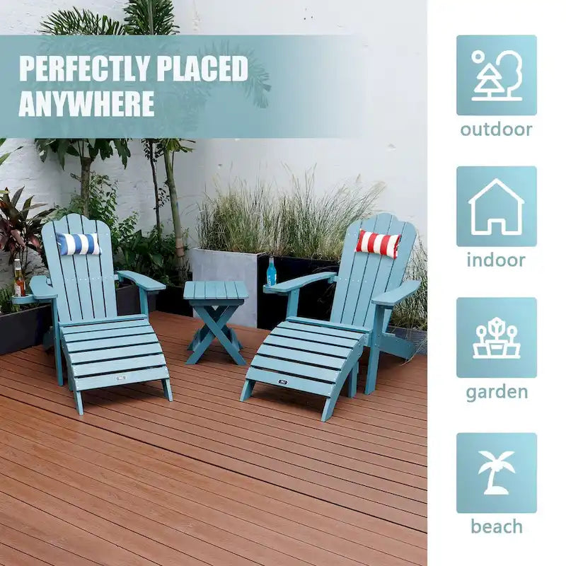 Pouf ottoman Adirondack pour patio, jardin ou véranda