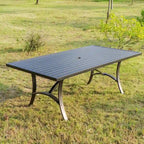 Ensemble de salle à manger d'extérieur Brazos 7 pièces en aluminium avec coussins, table rectangulaire de 42 x 72 pouces
