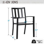 Ensemble de salle à manger de patio 7 pièces MAISON ARTS en faux bois/acier avec 6 chaises empilables