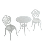Ensemble table et chaises de bistro en aluminium moulé (3 pièces)