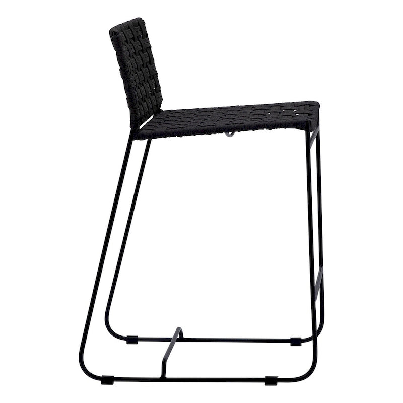Tabouret de bar Alice pour intérieur/extérieur, en corde plate et fer