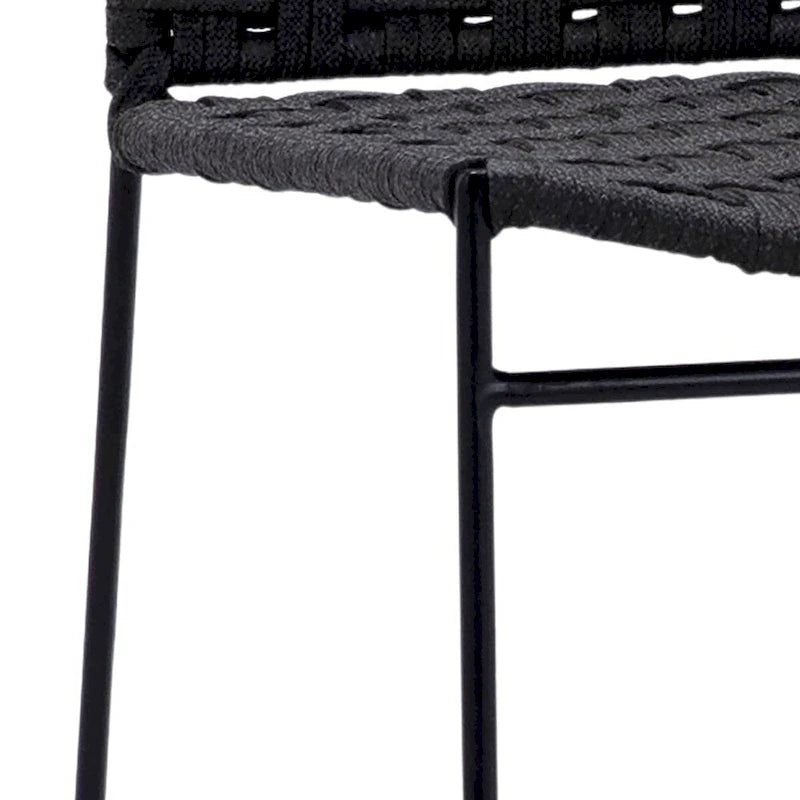 Tabouret de bar Alice pour intérieur/extérieur, en corde plate et fer