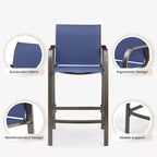 Tabourets de bar d'extérieur VredHom (lot de 4) - 55 cm (L) x 65 cm (P) x 111 cm (H)