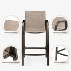 Tabourets de bar d'extérieur VredHom (lot de 4) - 55 cm (L) x 65 cm (P) x 111 cm (H)