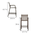 Tabourets de bar d'extérieur VredHom (lot de 4) - 55 cm (L) x 65 cm (P) x 111 cm (H)