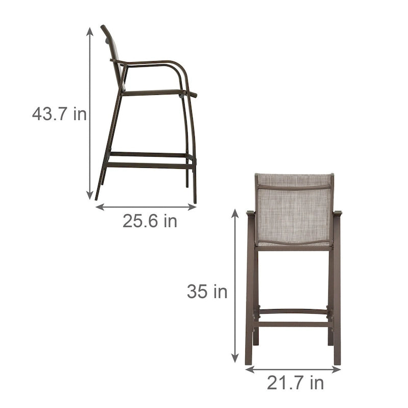 Tabourets de bar d'extérieur VredHom (lot de 4) - 55 cm (L) x 65 cm (P) x 111 cm (H)
