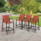 Tabourets de bar d'extérieur VredHom (lot de 4) - 55 cm (L) x 65 cm (P) x 111 cm (H)