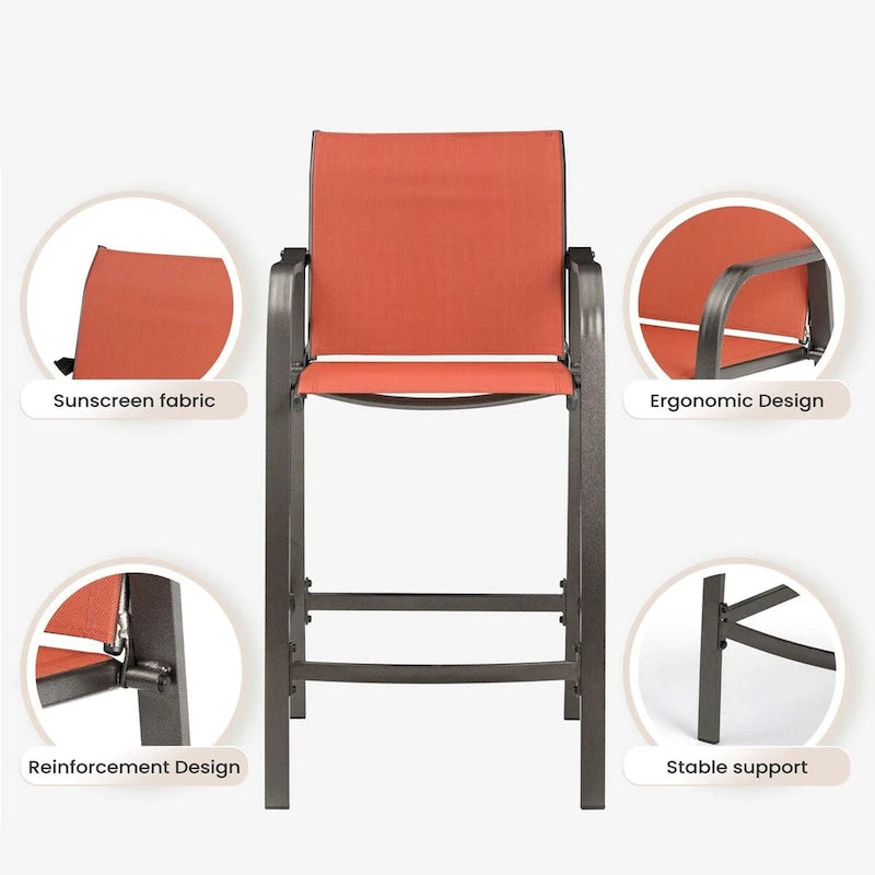 Tabourets de bar d'extérieur VredHom (lot de 4) - 55 cm (L) x 65 cm (P) x 111 cm (H)