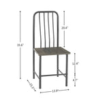 Ensemble de salle à manger pour 2 personnes : table carrée en verre trempé et 2 chaises en métal - Dimensions des chaises : 35,3 cm (L) x 38,9 cm (l) x 90,4 cm (H)
