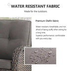 Ensemble table basse, fauteuil pivotant et repose-pieds pour patio - Marron