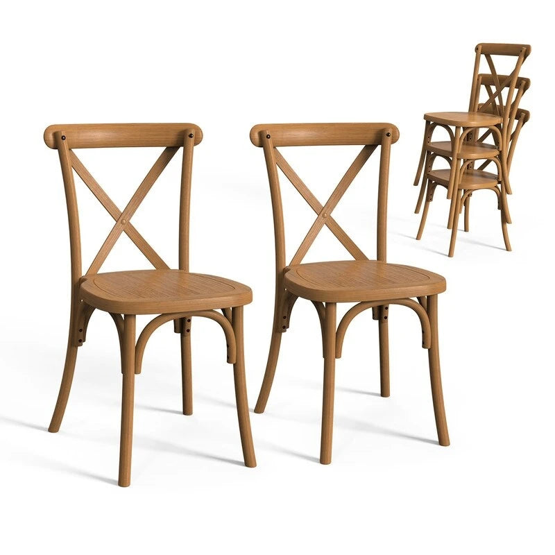 Ensemble de 2 chaises de salle à manger empilables en plastique pour patio