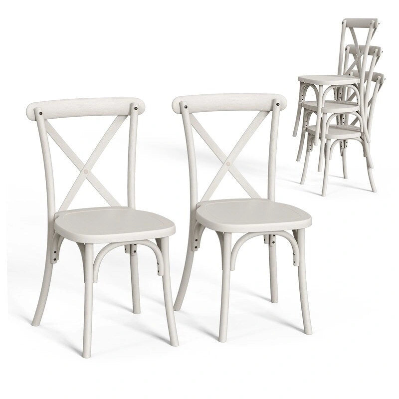Ensemble de 2 chaises de salle à manger empilables en plastique pour patio