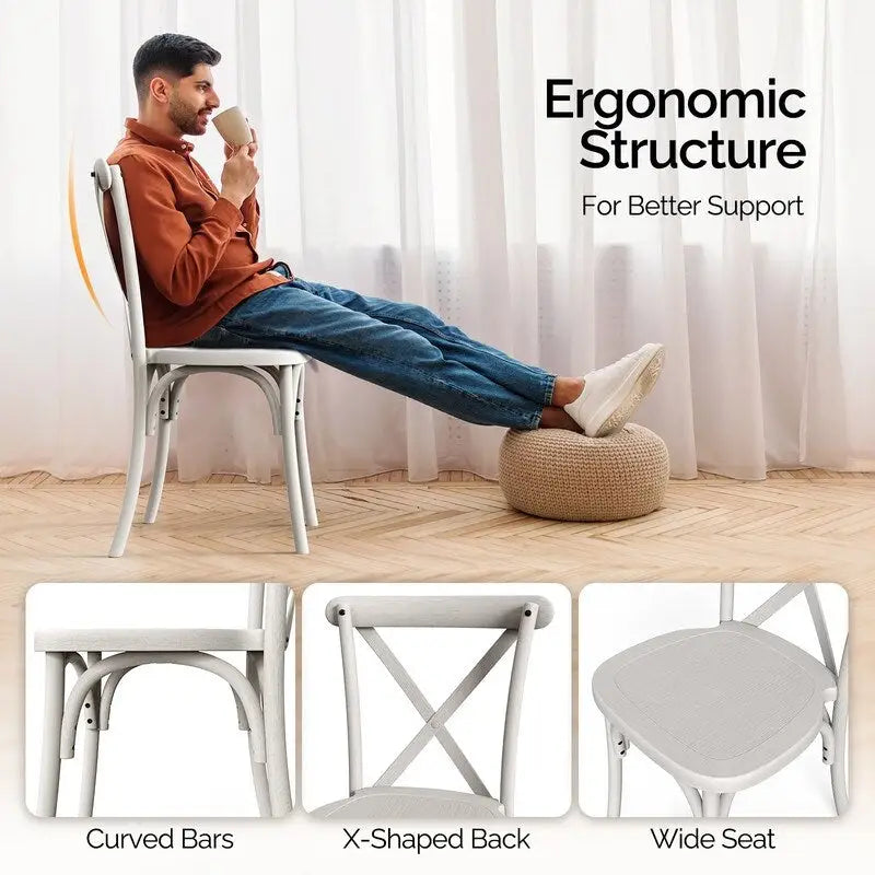 Ensemble de 2 chaises de salle à manger empilables en plastique pour patio