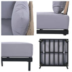 Ensemble de canapé d'angle 8 pièces pour patio avec table basse