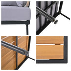 Ensemble de canapé d'angle 8 pièces pour patio avec table basse
