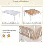 Ensemble de canapé d'angle 8 pièces pour patio avec table basse
