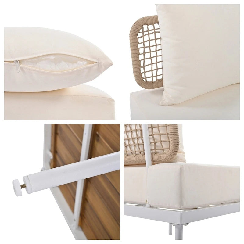 Ensemble de canapé d'angle 8 pièces pour patio avec table basse