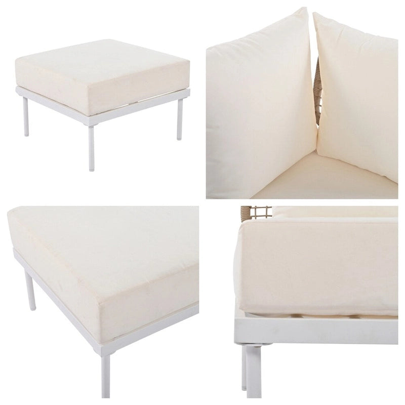 Ensemble de canapé d'angle 8 pièces pour patio avec table basse