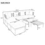 Ensemble de canapé d'angle 8 pièces pour patio avec table basse