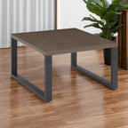 Table basse de patio, table d'extérieur en métal et acier