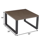 Table basse de patio, table d'extérieur en métal et acier