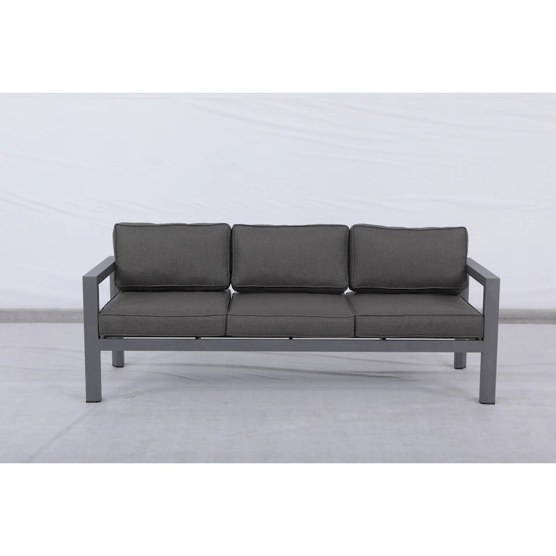 Cabo Aluminum Sofa with Gray Frame with Cushion.