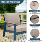 Canapé d'extérieur en aluminium Zenova, ensembles de canapés de patio, canapé d'angle de patio