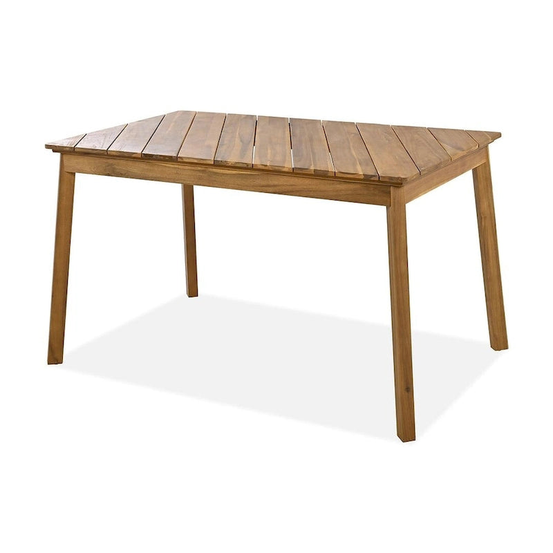 Ensemble de salle à manger d'extérieur 3 pièces en bois d'acacia comprenant une table, un banc et 2 bancs.