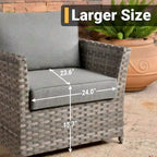 Ensemble de mobilier de jardin HOOOWOOO 10 pièces en osier gris avec foyer