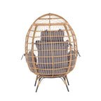 Fauteuil œuf en osier avec structure en acier, capacité maximale de 200 kg