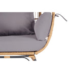 Fauteuil œuf en osier avec structure en acier, capacité maximale de 200 kg