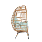 Fauteuil œuf en osier avec structure en acier, capacité maximale de 200 kg