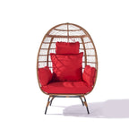 Fauteuil œuf en osier avec structure en acier, capacité maximale de 200 kg