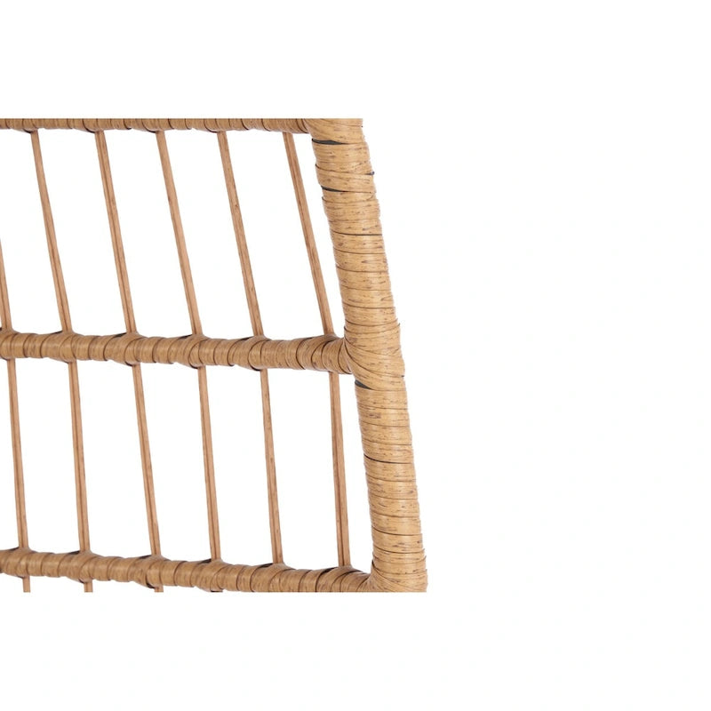 Fauteuil œuf en osier avec structure en acier, capacité maximale de 200 kg