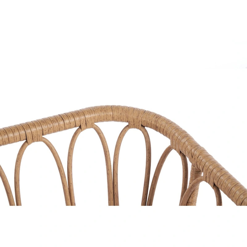 Fauteuil œuf en osier avec structure en acier, capacité maximale de 200 kg