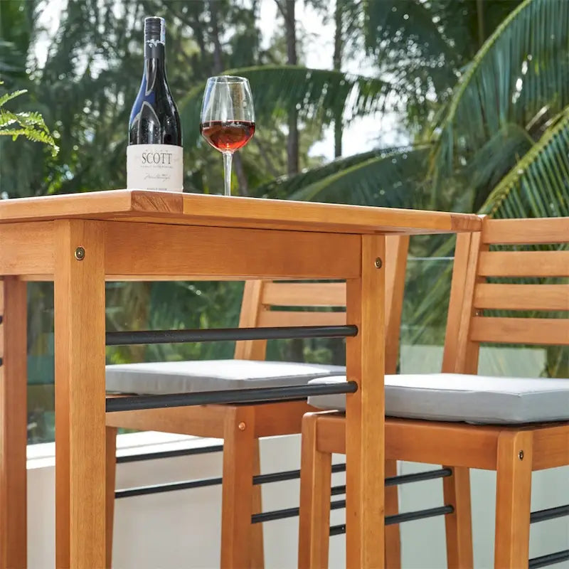 Table de bar en bois pour patio, dimensions : 46 po L x 24 po l x 42 po H