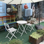 Ensembles bistro pliables blancs 3 pièces pour terrasse