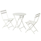 Ensembles bistro pliables blancs 3 pièces pour terrasse