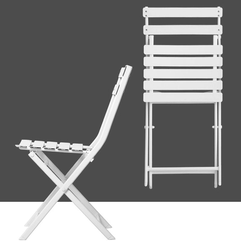 Ensembles bistro pliables blancs 3 pièces pour terrasse
