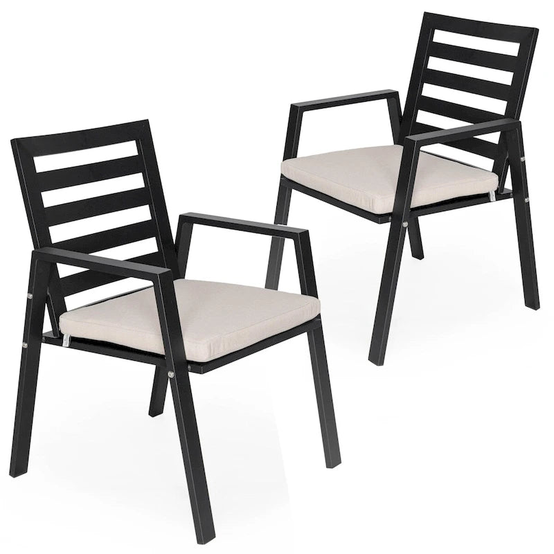 Ensemble de 2 fauteuils de jardin LeisureMod Chelsea en aluminium avec coussins - 34,84