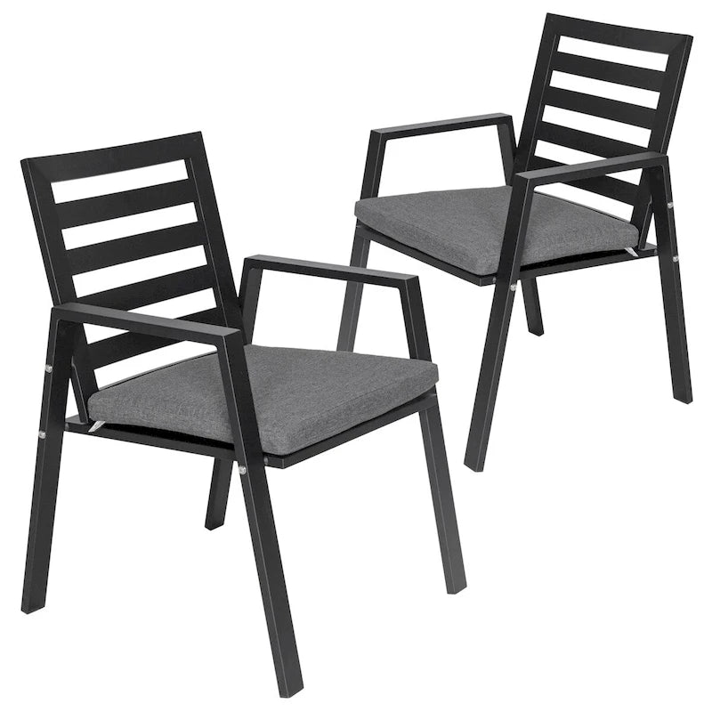 Ensemble de 2 fauteuils de jardin LeisureMod Chelsea en aluminium avec coussins - 34,84