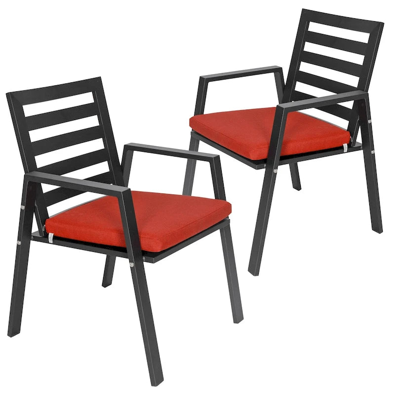 Ensemble de 2 fauteuils de jardin LeisureMod Chelsea en aluminium avec coussins - 34,84
