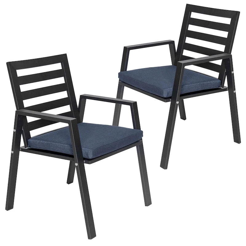 Ensemble de 2 fauteuils de jardin LeisureMod Chelsea en aluminium avec coussins - 34,84