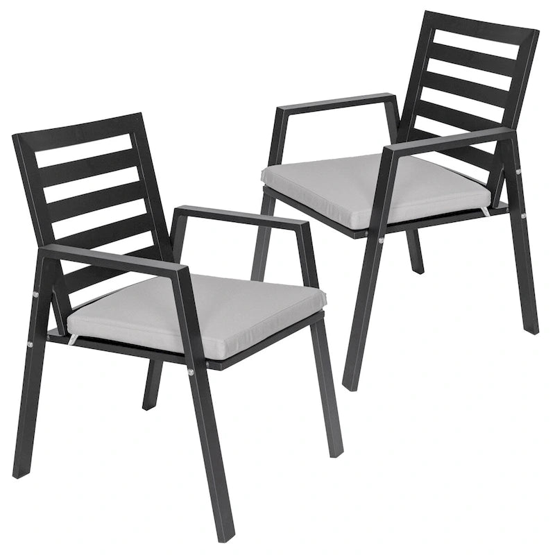 Ensemble de 2 fauteuils de jardin LeisureMod Chelsea en aluminium avec coussins - 34,84