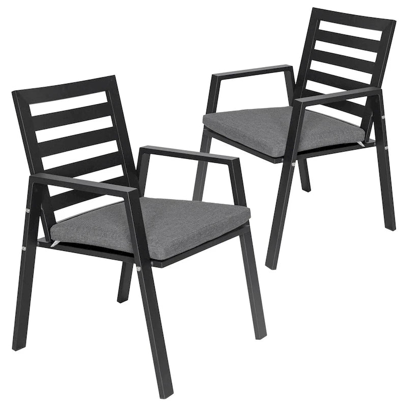 Ensemble de 2 fauteuils de jardin LeisureMod Chelsea en aluminium avec coussins - 34,84
