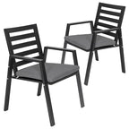 Ensemble de 2 fauteuils de jardin LeisureMod Chelsea en aluminium avec coussins - 34,84