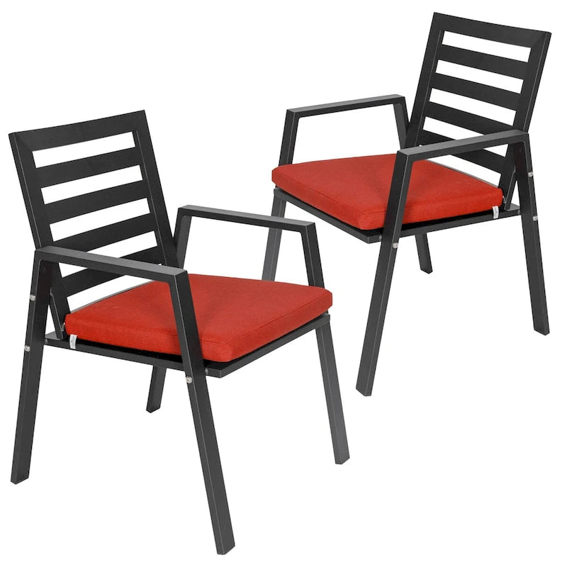 Ensemble de 2 fauteuils de jardin LeisureMod Chelsea en aluminium avec coussins - 34,84