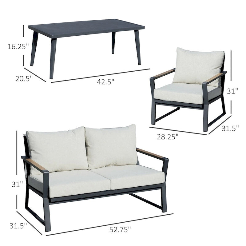 Ensemble de canapé de jardin avec fauteuils
