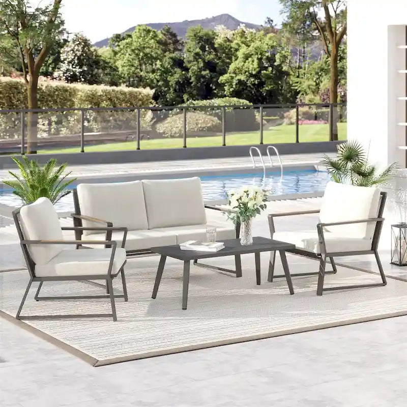 Ensemble de canapé de jardin avec fauteuils